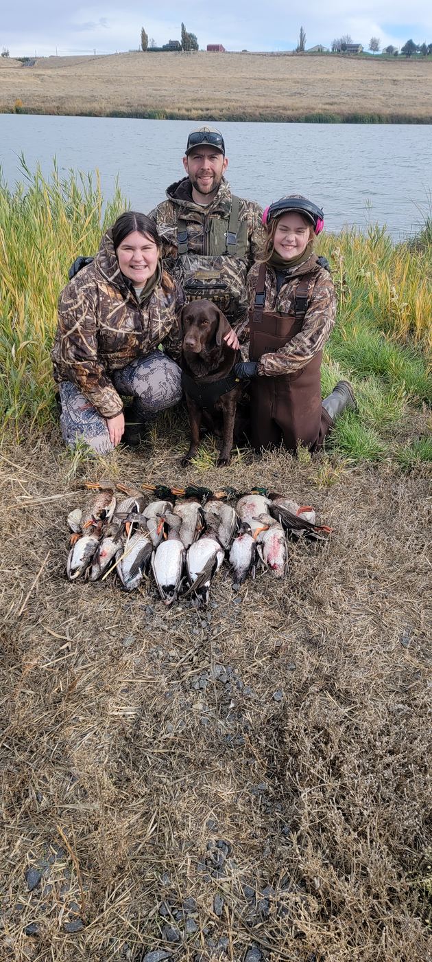 Joe with his family on a duck hunt